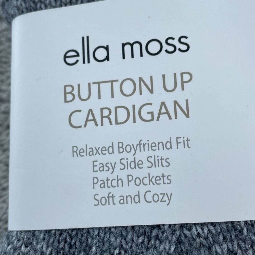 Ella Moss Button-Up Cardigan Xl Gray Relaxed Fit Womens Sweater Nwt 4698 — image 6 of 8